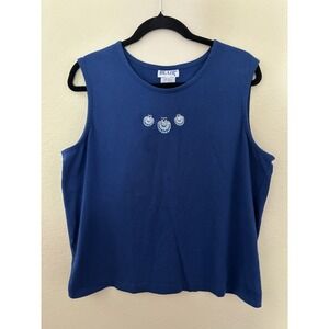 Blair‎ Large Blue Short Sleeve Tank Top(A348)